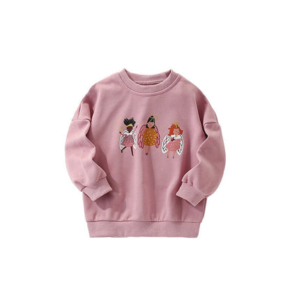 MyKids-USA® Fairy Cartoon Pattern Long Sleeves Pullover for Stylish Girls