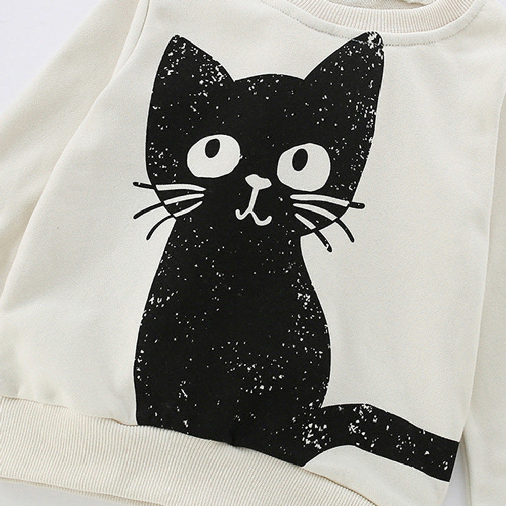 MyKids-USA® Autumn and Spring Arrival Animals Cartoon Pattern Long Sleeves Pullover for Stylish Girls