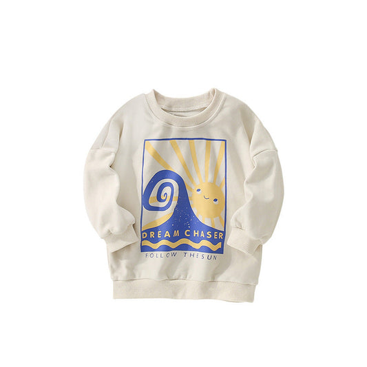 MyKids-USA® Cartoon and Letters Pattern Long Sleeves Pullover for Stylish Kids