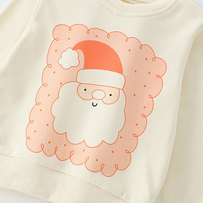 MyKids-USA® Christmas Cartoon Pattern Long Sleeves Pullover for Stylish Girls