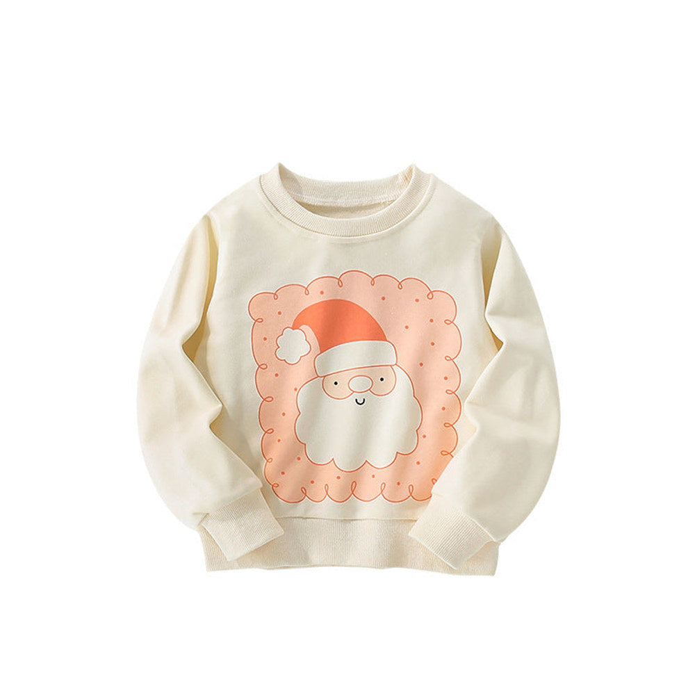 MyKids-USA® Christmas Cartoon Pattern Long Sleeves Pullover for Stylish Girls