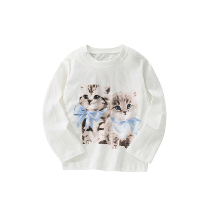MyKids-USA® Animals Cartoon Pattern Long Sleeves Pullover for Stylish Girls
