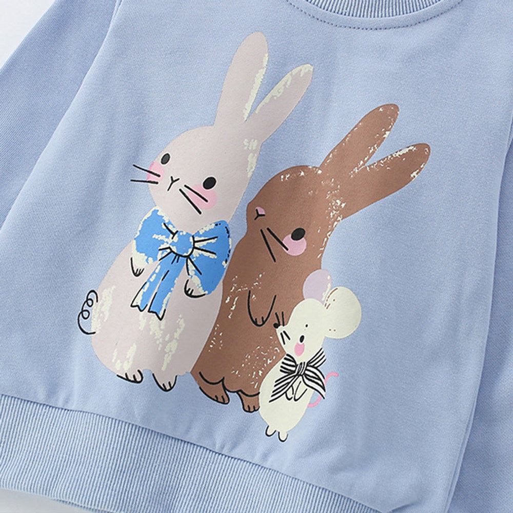 MyKids-USA® Animals Cartoon Pattern Long Sleeves Pullover for Stylish Girls