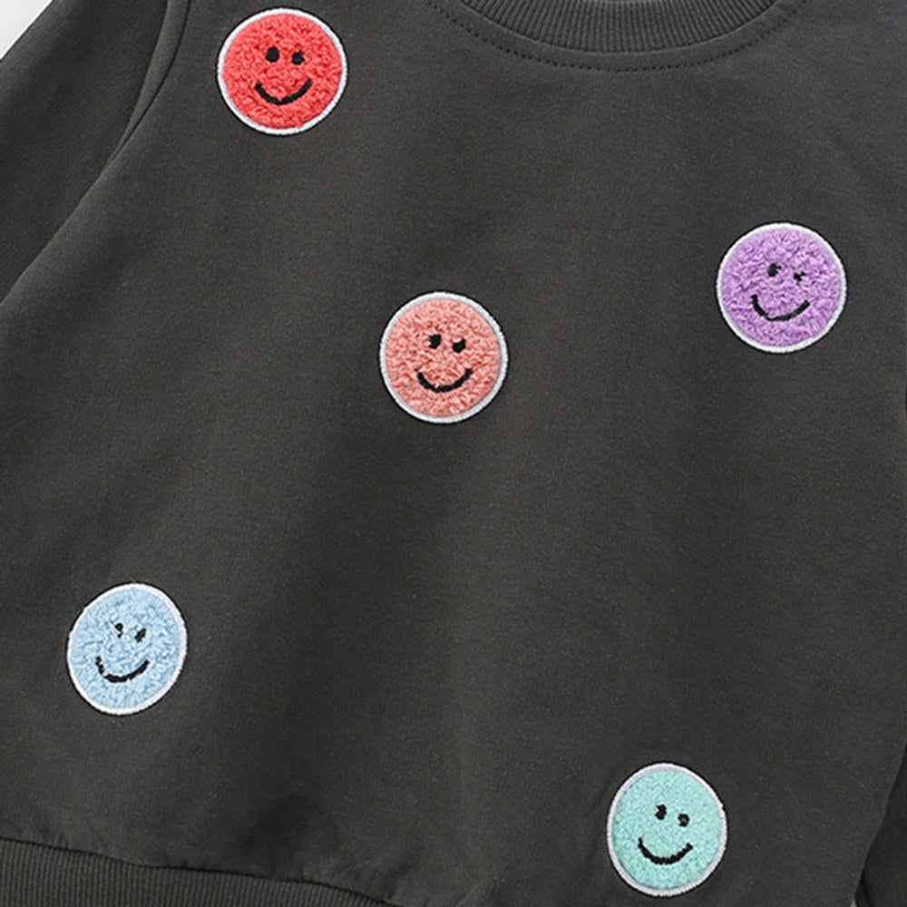 MyKids-USA® Cartoon Smiling Face Pattern Long Sleeves Pullover for Stylish Boys