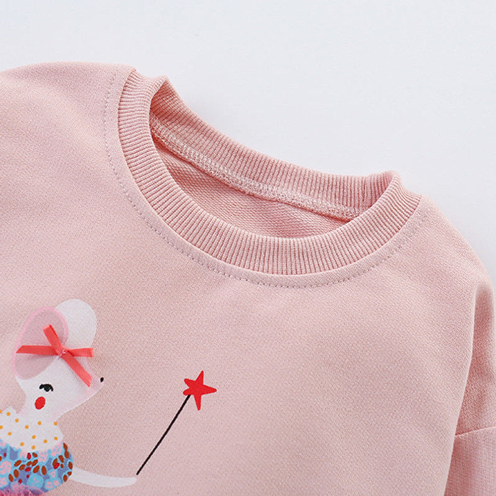 MyKids-USA® Girls Cartoon Pattern Long Sleeves Pullover and Pants Clothing Set