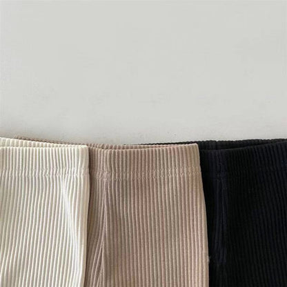 MyKids-USA® Elastic Baby Kids Unisex Solid Color Striped Pattern Pants
