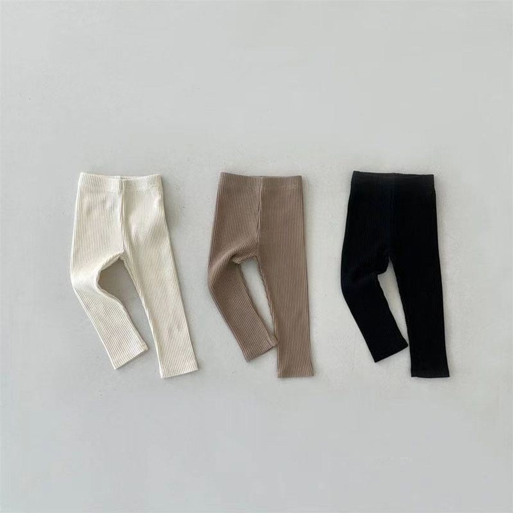 MyKids-USA® Elastic Baby Kids Unisex Solid Color Striped Pattern Pants