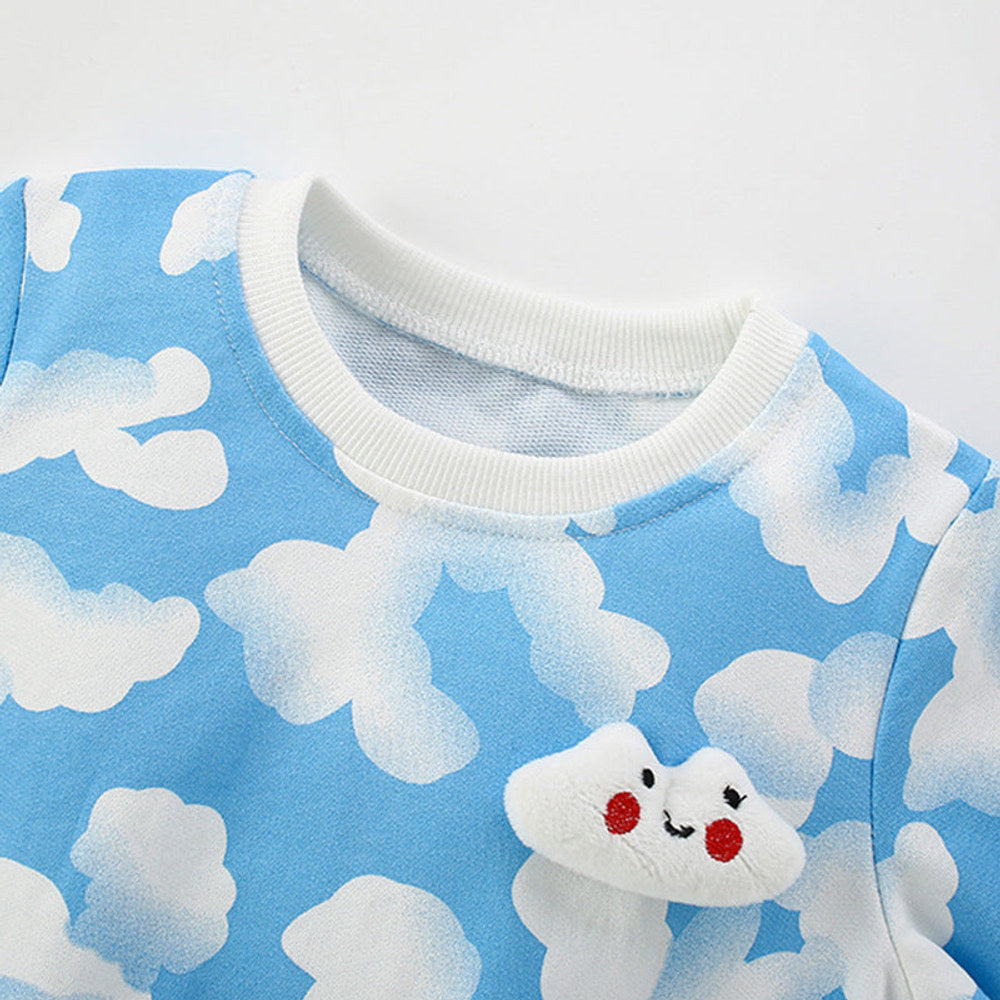 MyKids-USA® Geometric Clouds Pattern Long Sleeves Pullover for Kids