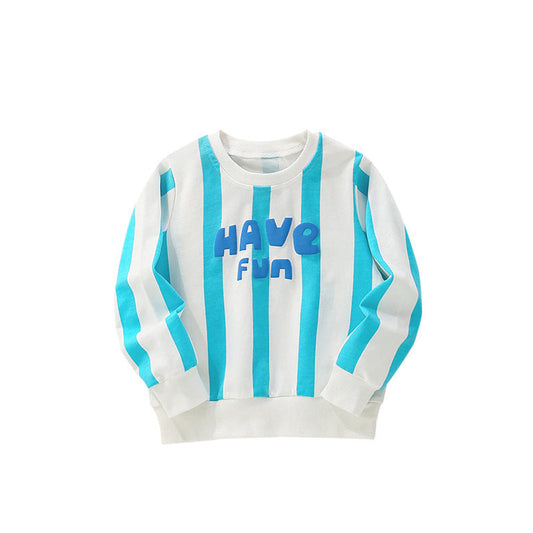 MyKids-USA® Striped and Letters Pattern Long Sleeves Pullover for Boys