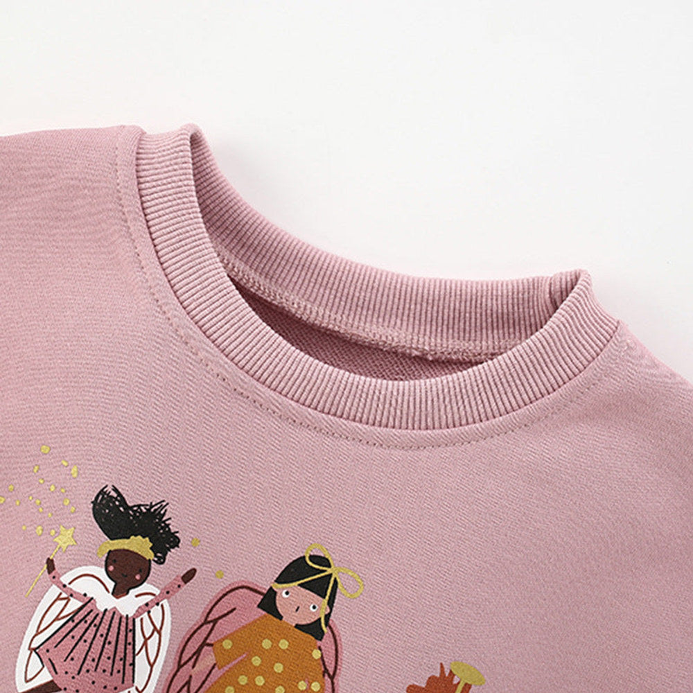 MyKids-USA® Spring and Autumn Girls Cartoon Pattern Long Sleeves Pullover and Pants Clothing Set