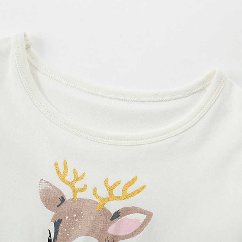 MyKids-USA® Baby Kids Girls Cartoon Pattern Long Sleeves Crew Neck Dress