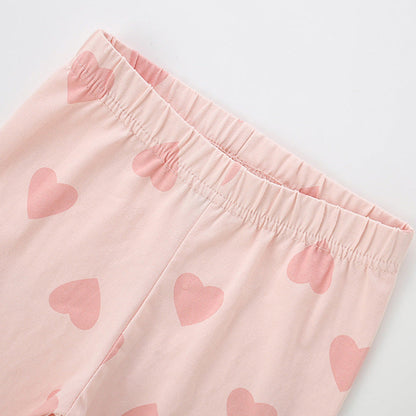 MyKids-USA® Autumn Arrival Baby Kids Girls Hearts Pattern Casual Pants