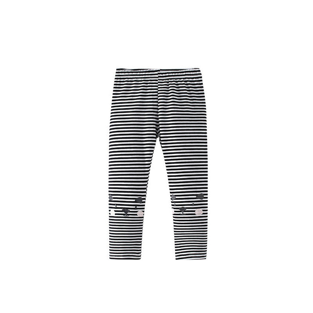 MyKids-USA® Autumn Arrival Baby Kids Girls Cartoon and Striped Pattern Casual Pants