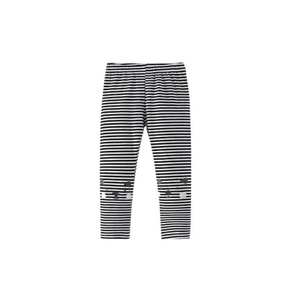 MyKids-USA® Autumn Arrival Baby Kids Girls Cartoon and Striped Pattern Casual Pants
