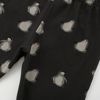 MyKids-USA® Autumn Arrival Baby Kids Girls Penguins Pattern Casual Pants