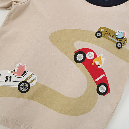 MyKids-USA® Autumn and Spring Arrival Vehicles Cartoon Pattern Long Sleeves Top for Stylish Boys