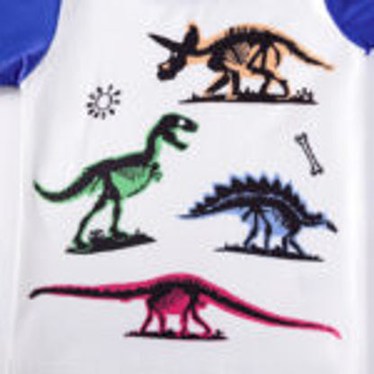 MyKids-USA® Dinosaur Kids Pajama Set – Long Sleeve Shirt and Pants, Cartoon Dino Design