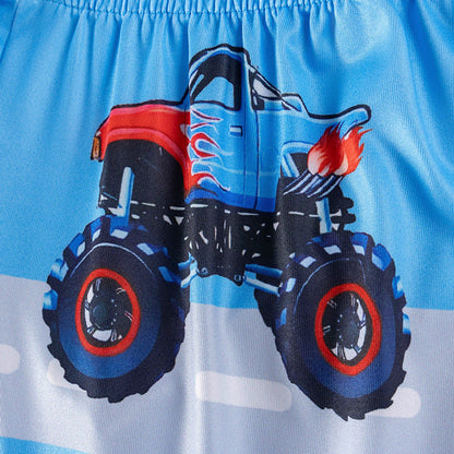 MyKids-USA® Big Wheels Monster Truck Pajama Set – Long Sleeve Top and Pants for Kids