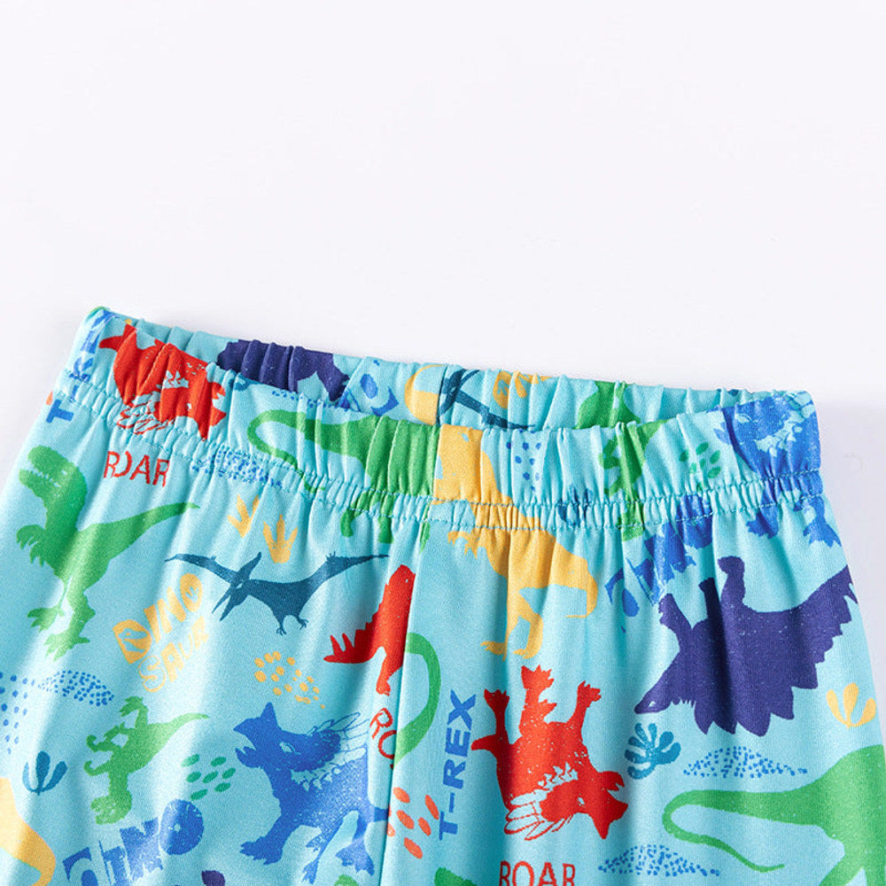MyKids-USA® Dino World Kids Pajama Set – Long Sleeve Top and Pants, Fun Dinosaur Print