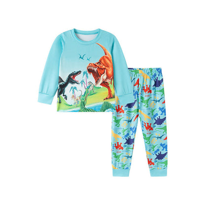 MyKids-USA® Dino World Kids Pajama Set – Long Sleeve Top and Pants, Fun Dinosaur Print