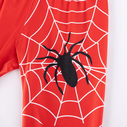 Spider & Web Kids Pajama Set – Long Sleeve Shirt and Pants, Fun Cartoon Design