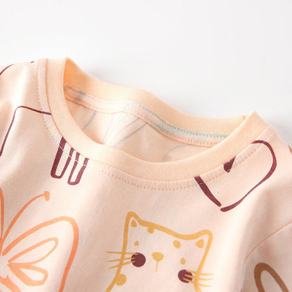 MyKids-USA® Girls Cartoon Pattern Long Sleeves Top and Pants Clothing Set