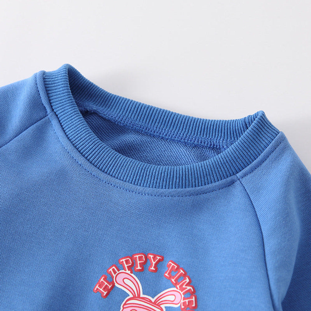 MyKids-USA® Girls Cartoon Rabbits and Letters Pattern Long Sleeves Pullover and Pants Clothing Set