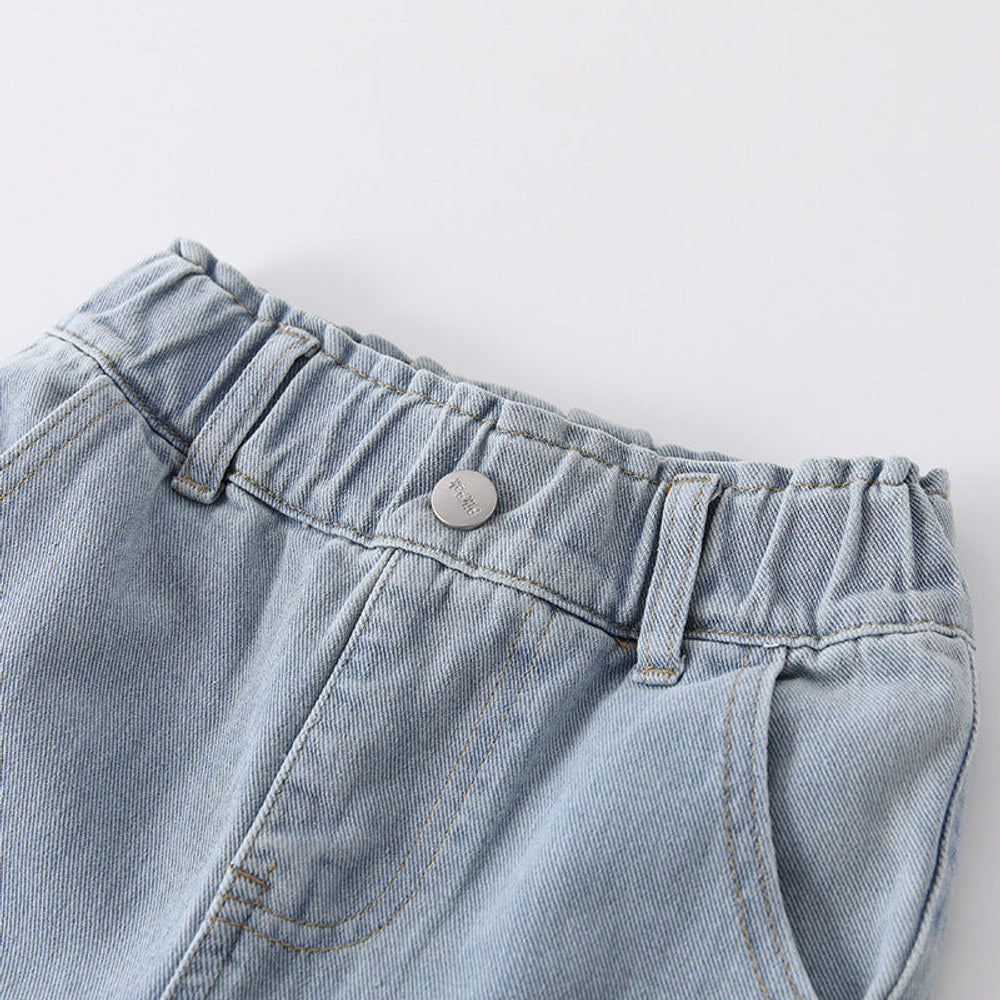 MyKids-USA® Arrival Autumn Girls Strawberry Pattern Denim Pants