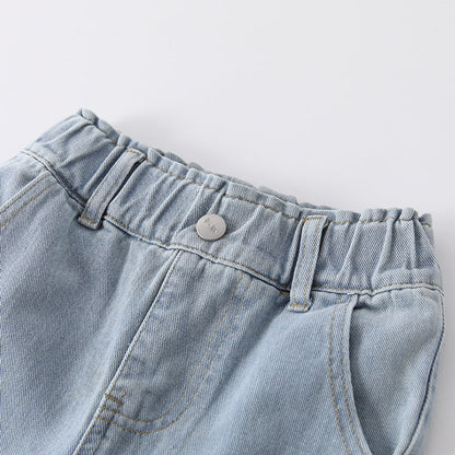 MyKids-USA® Arrival Autumn Girls Strawberry Pattern Denim Pants