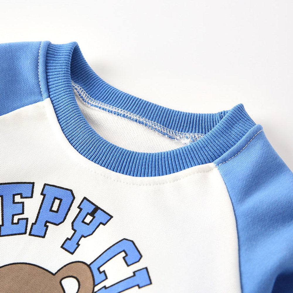 MyKids-USA® Girls Cartoon Teddy and Letters Pattern Long Sleeves Pullover and Pants Clothing Set