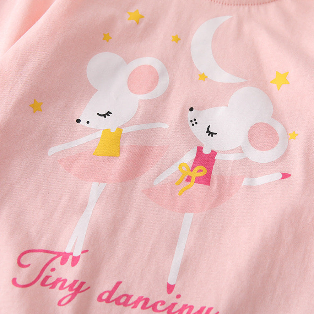 MyKids-USA® Girls Cartoon Pattern Long Sleeves Top and Pants Clothing Set