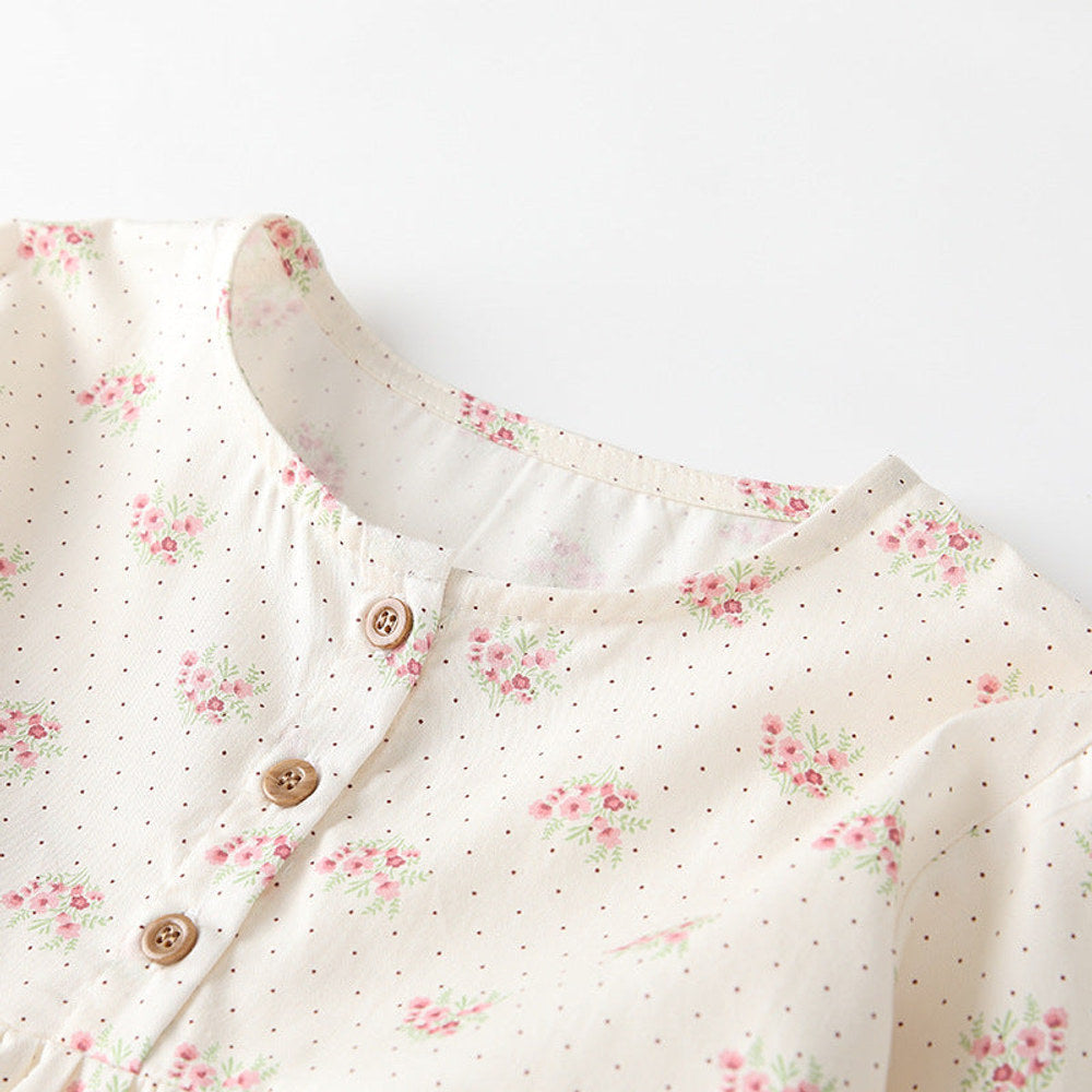 MyKids-USA® Kids Girls Floral Pattern Long Sleeves Cute Dress