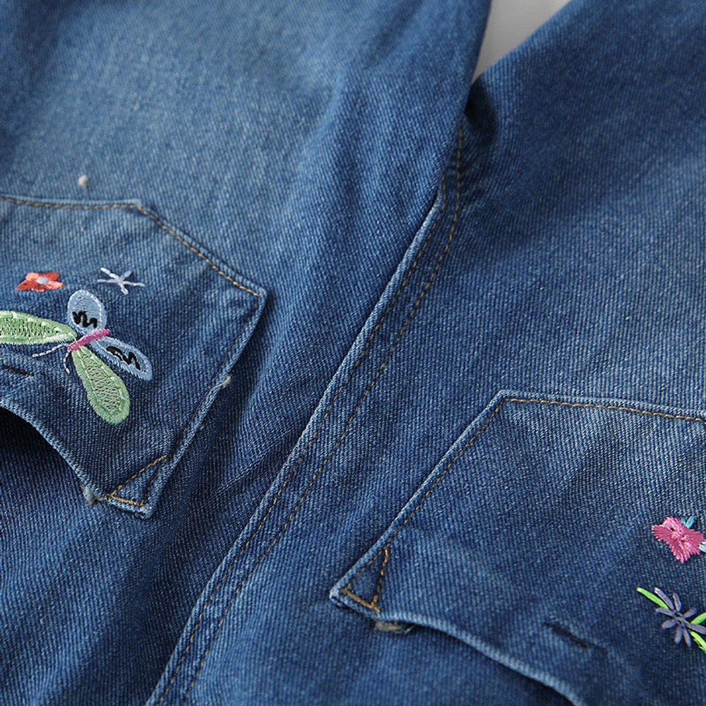 MyKids-USA® Girls Colorful Flowers Pattern Denim Pants