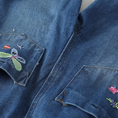 MyKids-USA® Girls Colorful Flowers Pattern Denim Pants