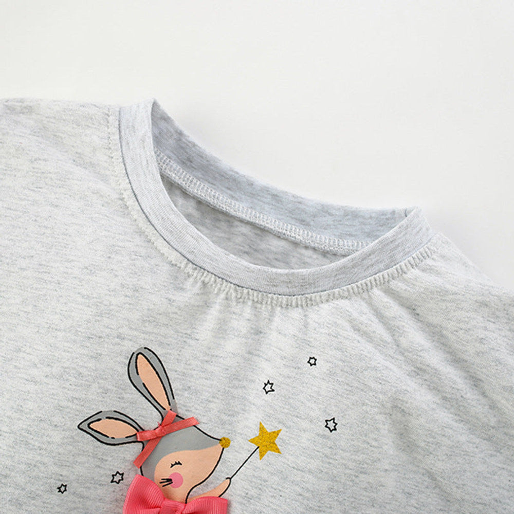 MyKids-USA® Kids Girls Cartoon Pattern Long Sleeves Cute Top