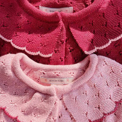MyKids-USA® Baby Kids Girls Long Sleeves Geometric Pattern Single Breasted Knitted Cardigan with Collar