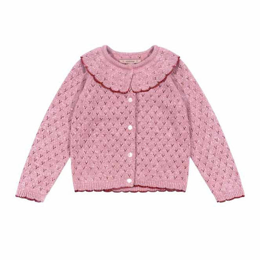 MyKids-USA® Baby Kids Girls Long Sleeves Geometric Pattern Single Breasted Knitted Cardigan with Collar