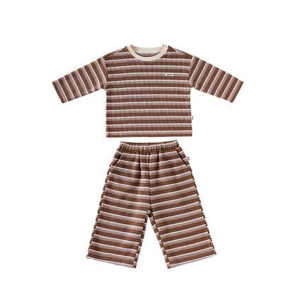 MyKids-USA® Baby Kids Striped Pattern Long Sleeves Top and Pants Clothing Set