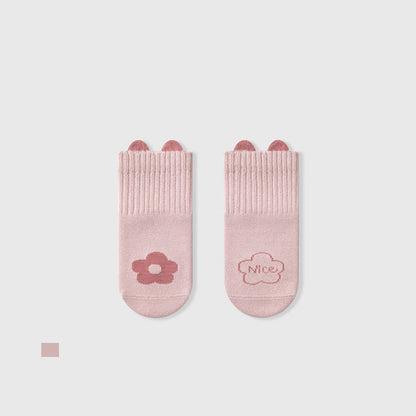 MyKids-USA® Baby Unisex Breathable Animals Cartoon and Flower Pattern Color Patchwork Thin Socks