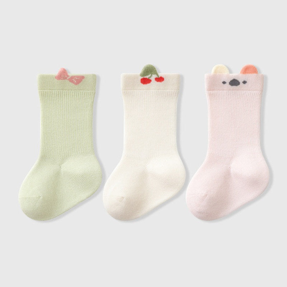 MyKids-USA® Baby Unisex Breathable Cute Cartoon Pattern Socks 1 Lot=3-Pair Set
