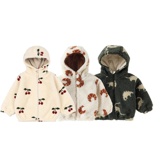 MyKids-USA® Baby Kids Unisex Long Sleeves Fleece Hooded Coat