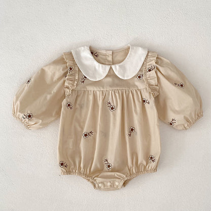 MyKids-USA® Baby Girls French-style Floral Pattern Long-sleeved bodysuit and Dress – Princess Sister Matching Set