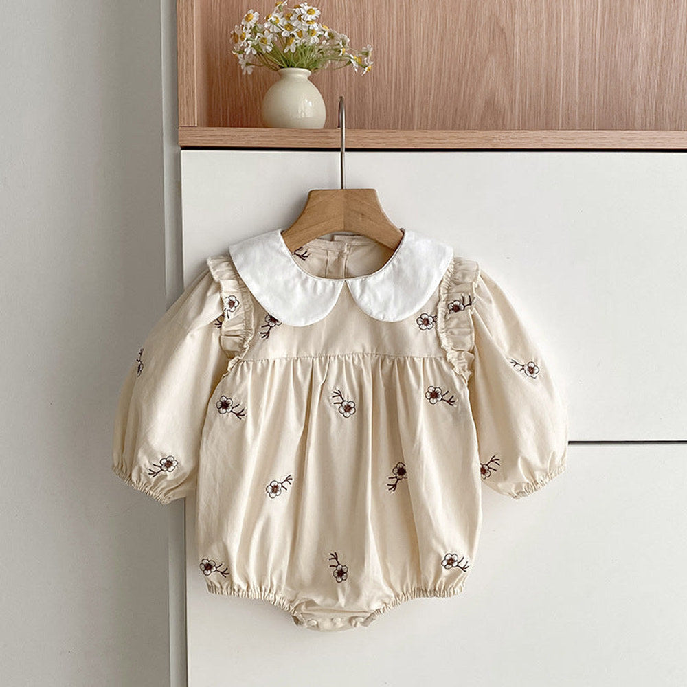 MyKids-USA® Baby Girls French-style Floral Pattern Long-sleeved bodysuit and Dress – Princess Sister Matching Set