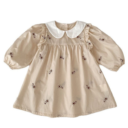 MyKids-USA® Baby Girls French-style Floral Pattern Long-sleeved bodysuit and Dress – Princess Sister Matching Set