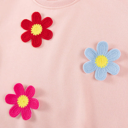 MyKids-USA® Spring and Autumn Girls Flowers Pattern Long Sleeves Top and Pants Clothing Set
