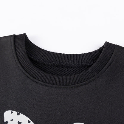 MyKids-USA® Girls Butterfly-bows Pattern Long Sleeves Top and Hearts Pattern Pants Clothing Set