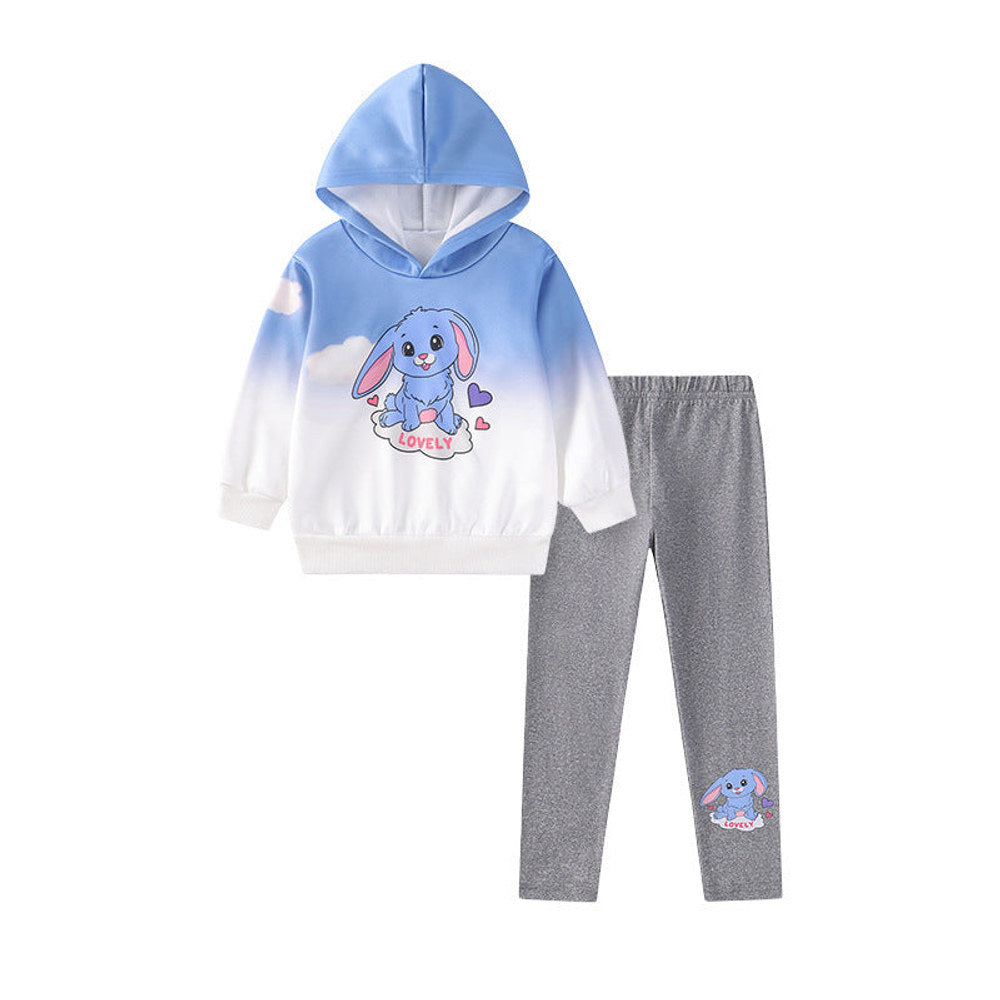 MyKids-USA® Girls Cartoon Pattern Long Sleeves Hoodie and Pants Clothing Set