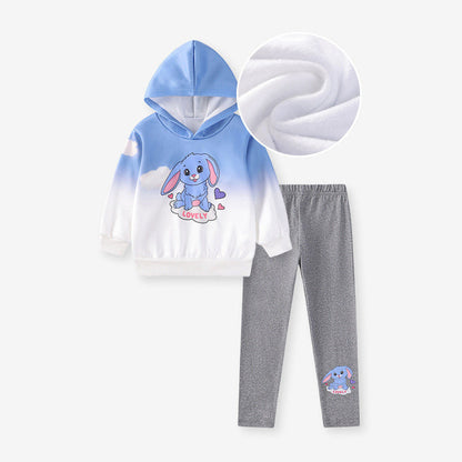 MyKids-USA® Girls Cartoon Pattern Long Sleeves Hoodie and Pants Clothing Set