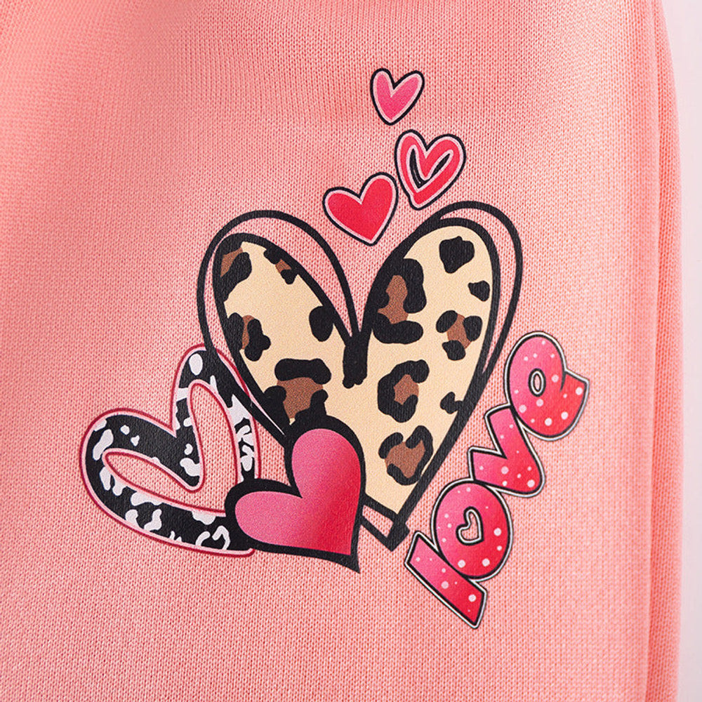 MyKids-USA® Spring and Autumn Girls Hearts Pattern Long Sleeves Top Sweatshirt and Pants Clothing Set