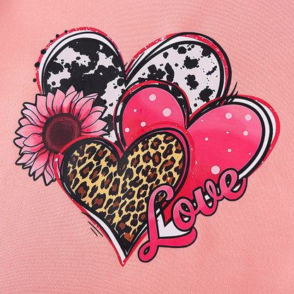 MyKids-USA® Spring and Autumn Girls Hearts Pattern Long Sleeves Top Sweatshirt and Pants Clothing Set
